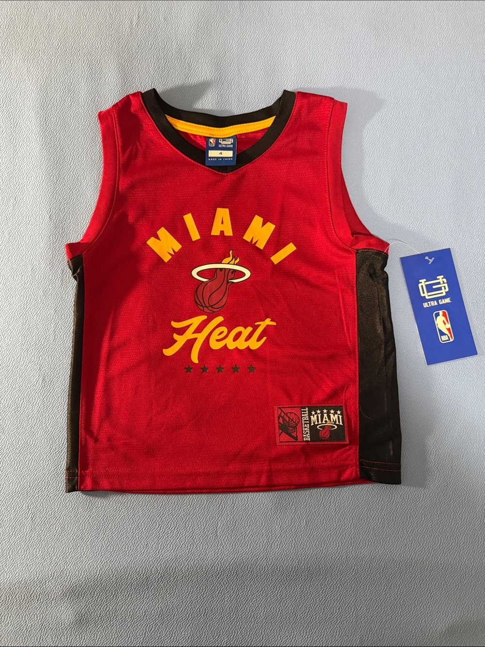 NBA Miami Heat Kids Red Sleeveless Jersey with Black Trim